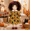[Halloween Limited Edition ]BlissfulPixie 12" Waldorf Doll Eleanor, Handmade Soft Rag Doll for Girls with DIY Hair Styling Kit, 4 Color Hair Set, Teddy Bear, Makeup Tools & Gift Box Set, Creative Birthday Christmas Gift