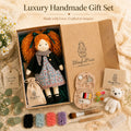BlissfulPixie 12" Waldorf Doll Diana, Handmade Soft Rag Doll for Girls with DIY Hair Styling Kit, 4 Color Hair Set, Teddy Bear, Makeup Tools & Gift Box Set, Creative Birthday Christmas Gift-BlissfulPixie