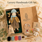 BlissfulPixie 12" Waldorf Doll Zoey, Handmade Soft Rag Doll for Girls with DIY Hair Styling Kit, 4 Color Hair Set, Teddy Bear, Makeup Tools & Gift Box Set, Creative Birthday Christmas Gift-BlissfulPixie