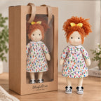 Cute Handmade Doll for Girls, Christmas Rag Doll with Colorful Holiday Dress, Soft Fabric Doll with Gift Box Packaging, Adorable Keepsake Toy for Kids, Birthday and Holiday Gifts