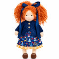 Hanne Cute Handmade Doll for Girls, Christmas Rag Doll with Colorful Holiday Dress, Soft Fabric Doll with Gift Box Packaging, Adorable Keepsake Toy for Kids, Birthday and Holiday Gifts