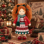 Diana- Cute Handmade Doll for Girls, Christmas Rag Doll with Colorful Holiday Dress, Soft Fabric Doll with Gift Box Packaging, Adorable Keepsake Toy for Kids, Birthday and Holiday Gifts