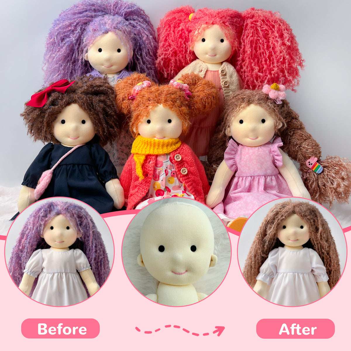 Doll hair-light brown