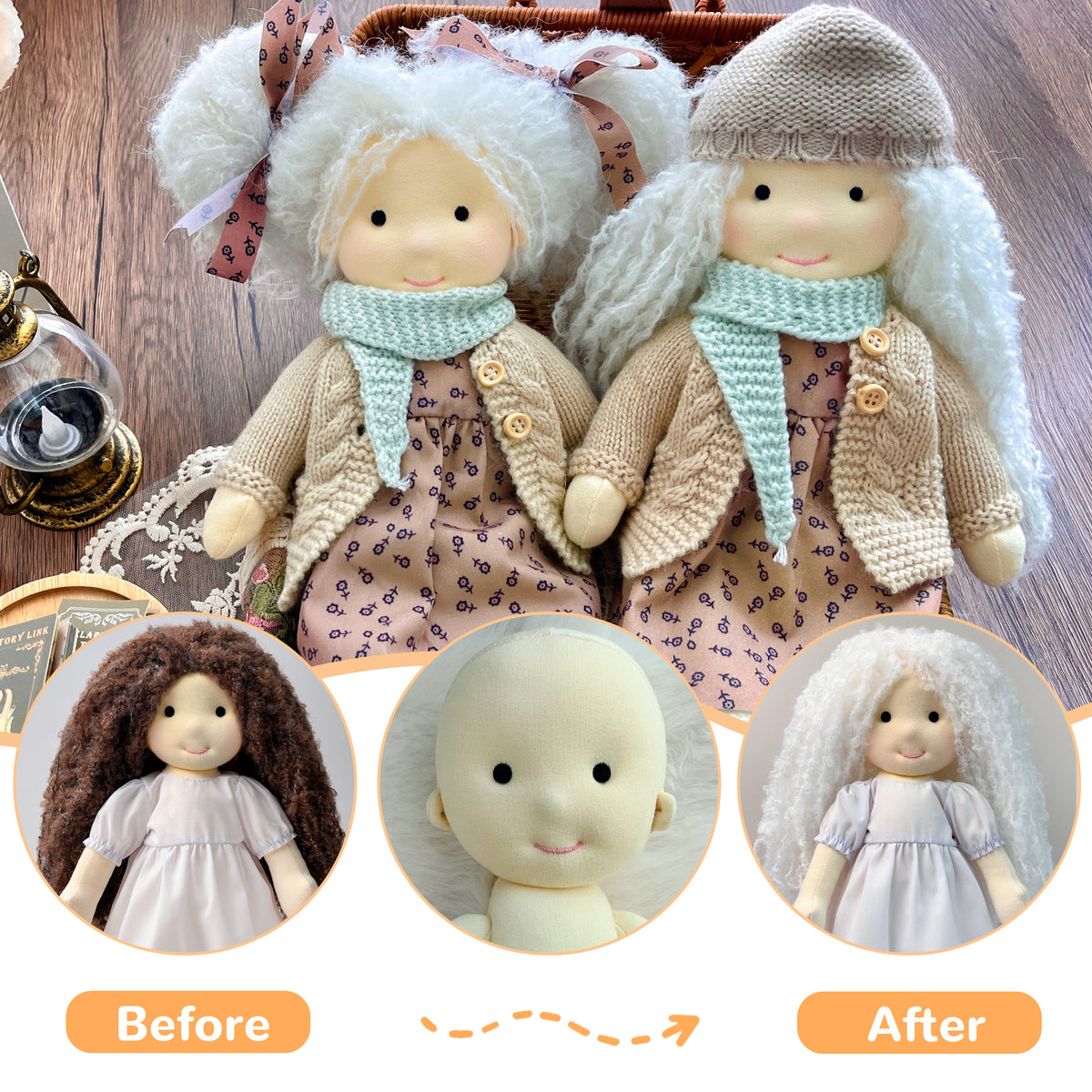Doll hair-White