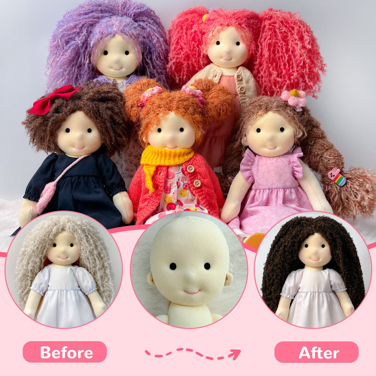 Doll hair-black