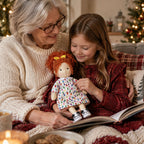 Cute Handmade Doll for Girls, Christmas Rag Doll with Colorful Holiday Dress, Soft Fabric Doll with Gift Box Packaging, Adorable Keepsake Toy for Kids, Birthday and Holiday Gifts