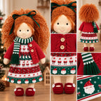 Diana- Cute Handmade Doll for Girls, Christmas Rag Doll with Colorful Holiday Dress, Soft Fabric Doll with Gift Box Packaging, Adorable Keepsake Toy for Kids, Birthday and Holiday Gifts