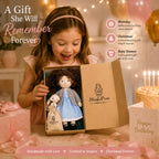 BlissfulPixie 12" Waldorf Doll Louise, Handmade Soft Rag Doll for Girls with DIY Hair Styling Kit, 4 Color Hair Set, Teddy Bear, Makeup Tools & Gift Box Set, Creative Birthday Christmas Gift-BlissfulPixie
