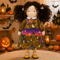 [Halloween Limited Edition ]BlissfulPixie 12" Waldorf Doll Inka  , Handmade Soft Rag Doll for Girls with DIY Hair Styling Kit, 4 Color Hair Set, Teddy Bear, Makeup Tools & Gift Box Set, Creative Birthday Christmas Gift