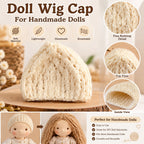 Doll Hair Crocheting DIY Tool Kit for Handmade Dolls, Wig Cap, Doll Hair Yarn, 2.0mm Crochet Hook Set, Doll Wig Making Supplies for Waldorf Dolls, Amigurumi and DIY Doll Hair Craft