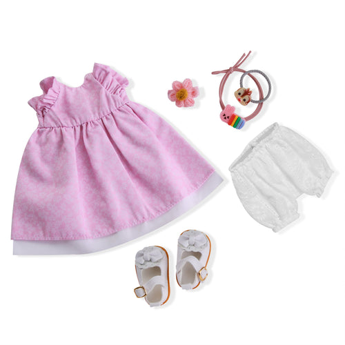 BlissfulPixie 12" Waldorf Handmade Doll Clothing Set Baby Girl Clothes Washable