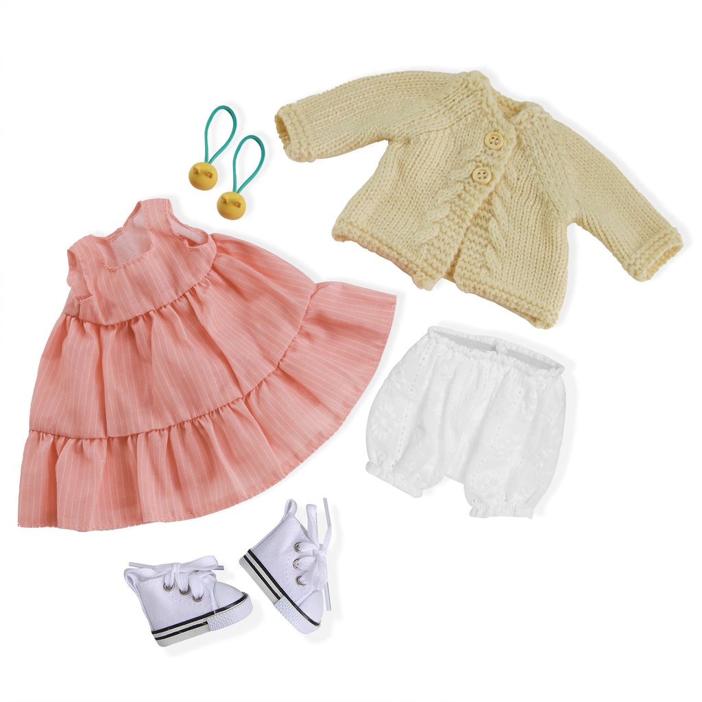 BlissfulPixie 12" Waldorf Handmade Doll Clothing Set Baby Girl Clothes Washable