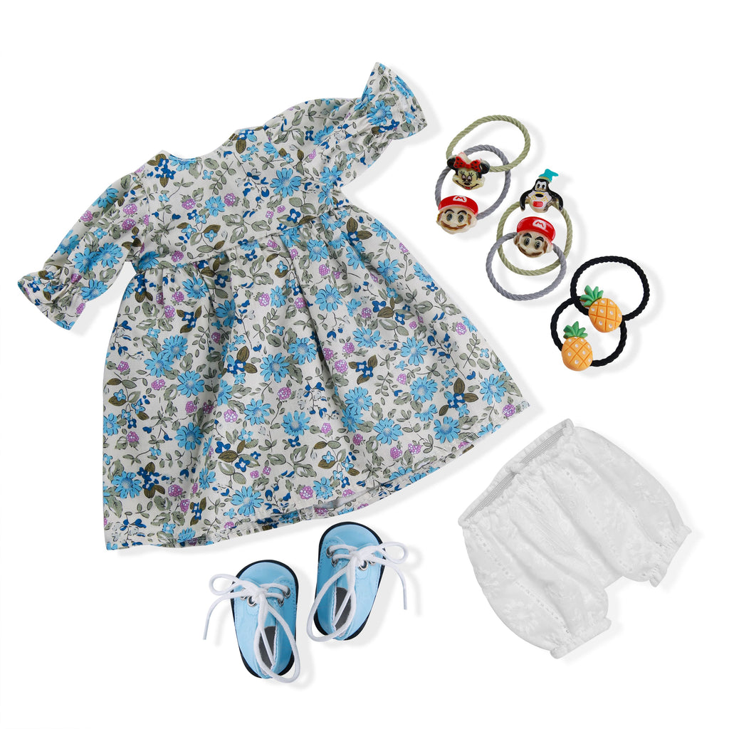 BlissfulPixie 12" Waldorf Handmade Doll Clothing Set Baby Girl Clothes Washable