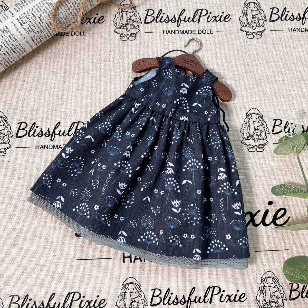 BlissfulPixie 12" Waldorf Handmade Doll Clothing Set Baby Girl Clothes Washable