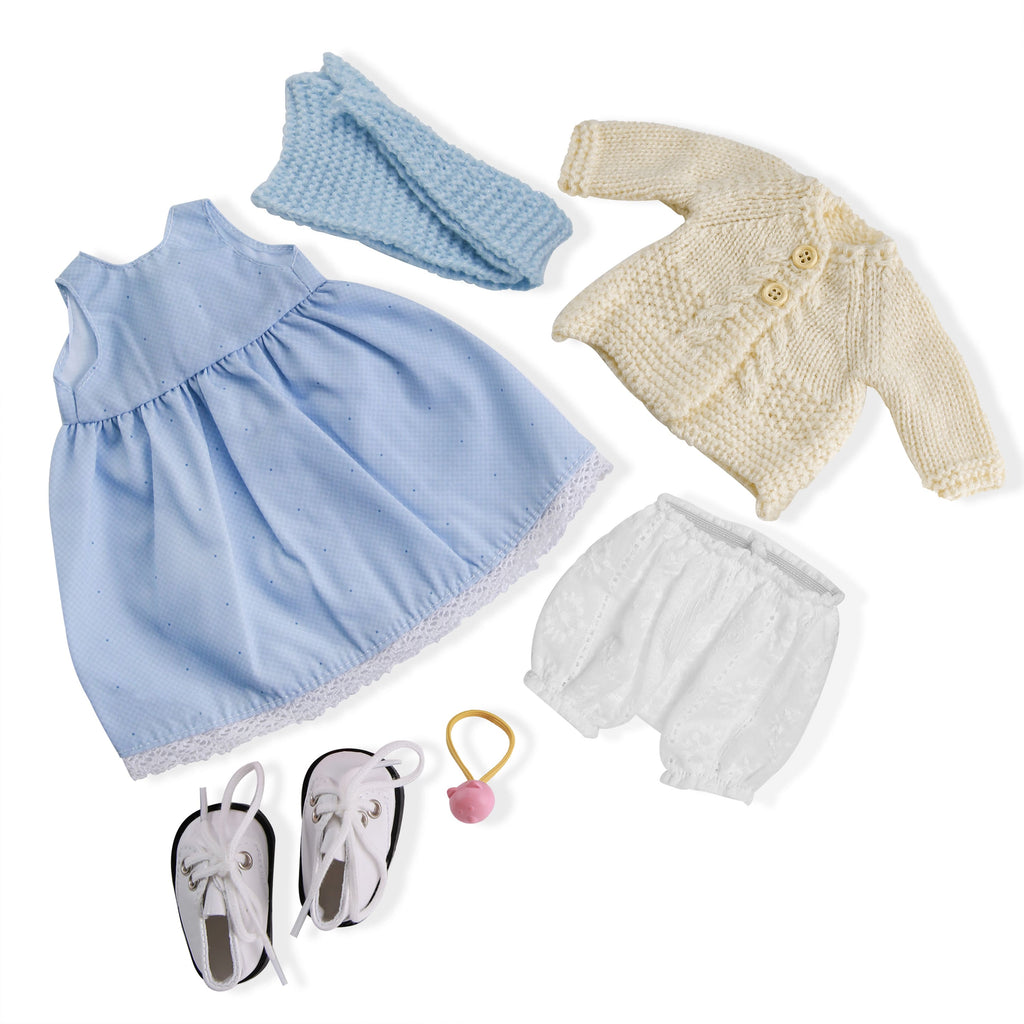 BlissfulPixie 12" Waldorf Handmade Doll Clothing Set Baby Girl Clothes Washable