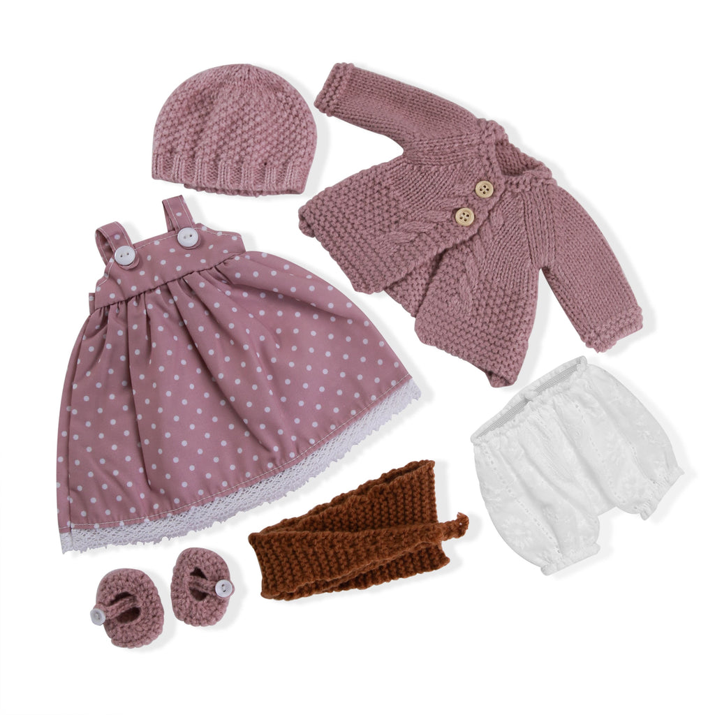 BlissfulPixie 12" Waldorf Handmade Doll Clothing Set Baby Girl Clothes Washable