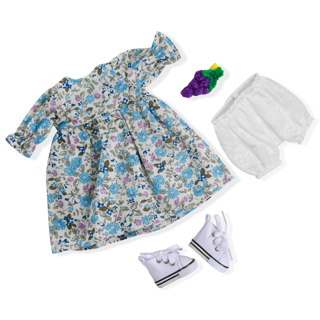 BlissfulPixie 12" Waldorf Handmade Doll Clothing Set Baby Girl Clothes Washable