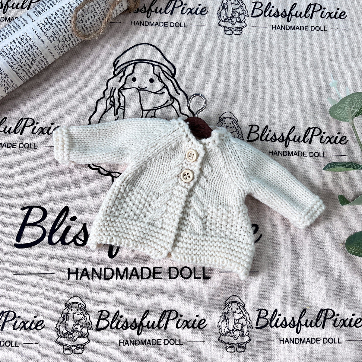 BlissfulPixie 12" Waldorf Handmade Doll Clothing Set Baby Girl Clothes Washable