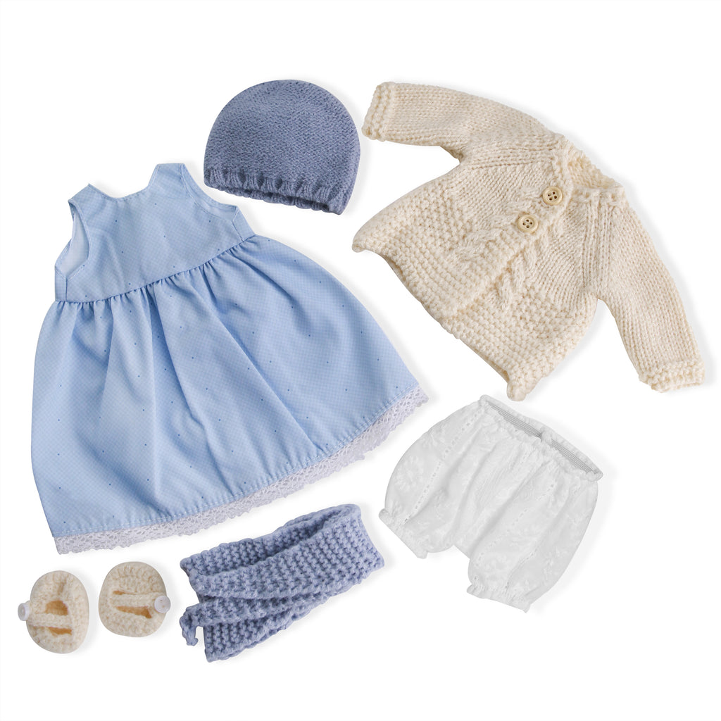 BlissfulPixie 12" Waldorf Handmade Doll Clothing Set Baby Girl Clothes Washable
