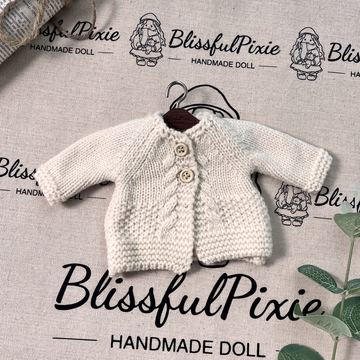 BlissfulPixie 12" Waldorf Handmade Doll Clothing Set Baby Girl Clothes Washable