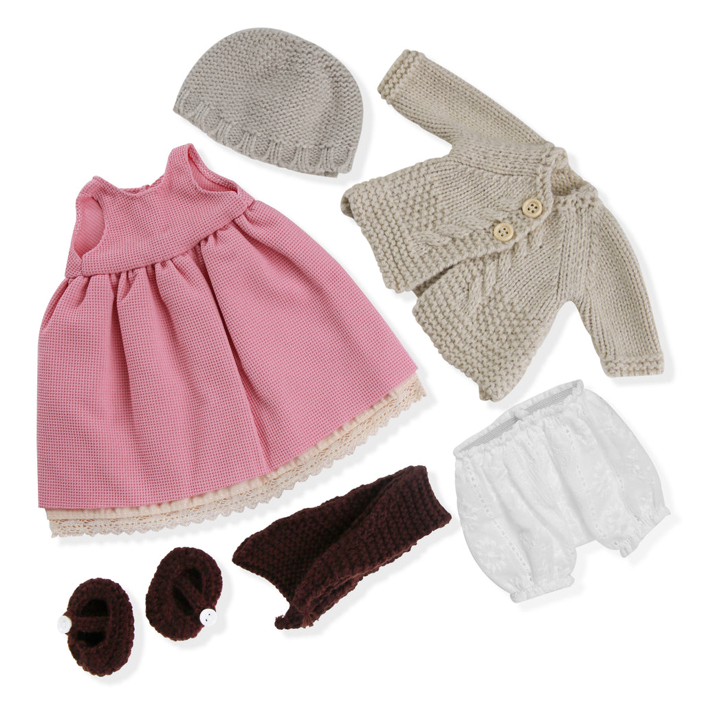 BlissfulPixie 12" Waldorf Handmade Doll Clothing Set Baby Girl Clothes Washable
