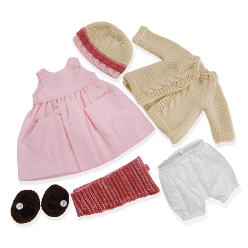 BlissfulPixie 12" Waldorf Handmade Doll Clothing Set Baby Girl Clothes Washable