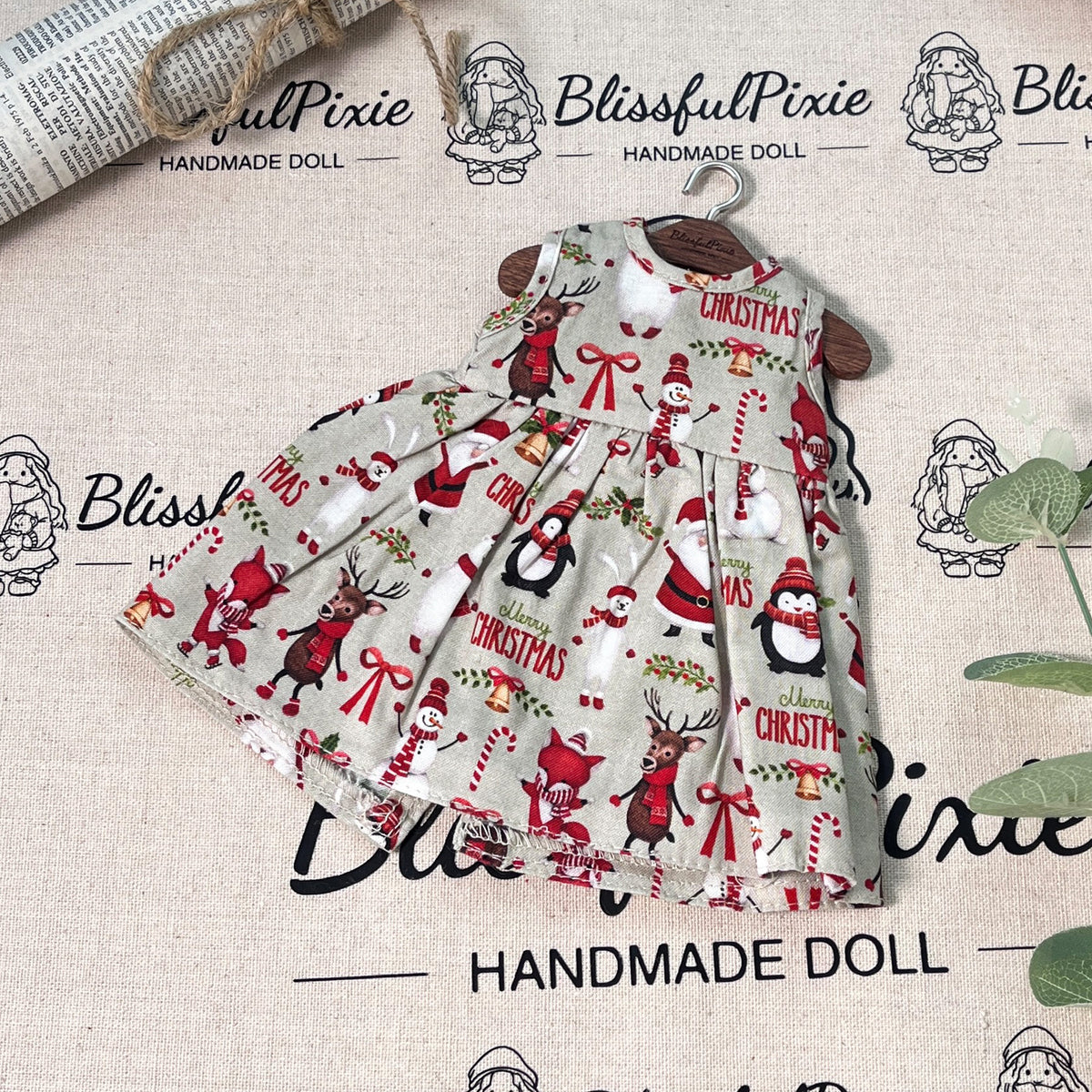 BlissfulPixie 12" Waldorf Handmade Doll Clothing Set Baby Girl Clothes Washable