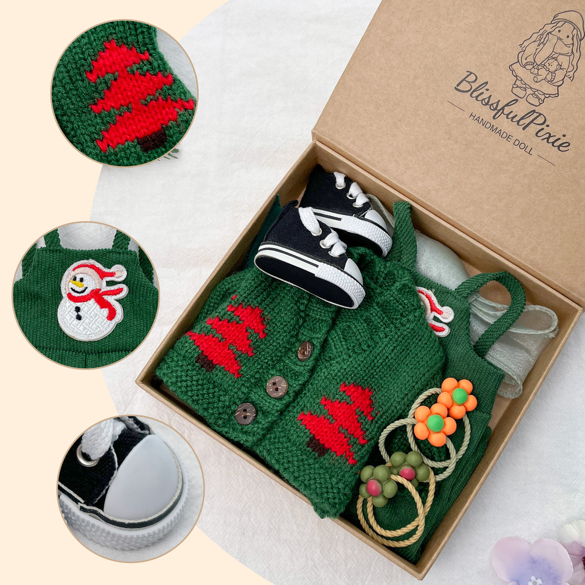 Handmade Waldorf Doll Accessories 12 Inch Clothing Set with Gift Box