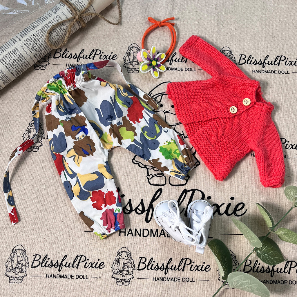 BlissfulPixie 12" Waldorf Handmade Doll Clothing Set Baby Girl Clothes Washable