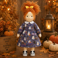 [Halloween Limited Edition ]BlissfulPixie 12" Waldorf Doll Ada, Handmade Soft Rag Doll for Girls with DIY Hair Styling Kit, 4 Color Hair Set, Teddy Bear, Makeup Tools & Gift Box Set, Creative Birthday Christmas Gift-BlissfulPixie